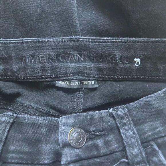 American Eagle Curvy Super Hi Rise Jeggings Women's Size 4 Black 28" Inseam - Picture 3 of 4